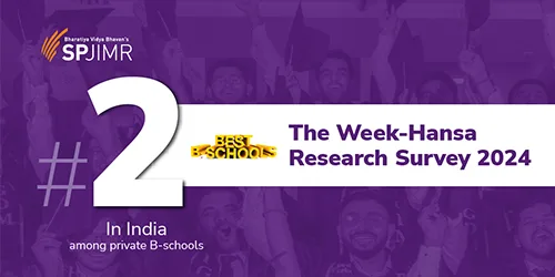 SPJIMR ranked #2 by The Week–Hansa Research Survey 2024